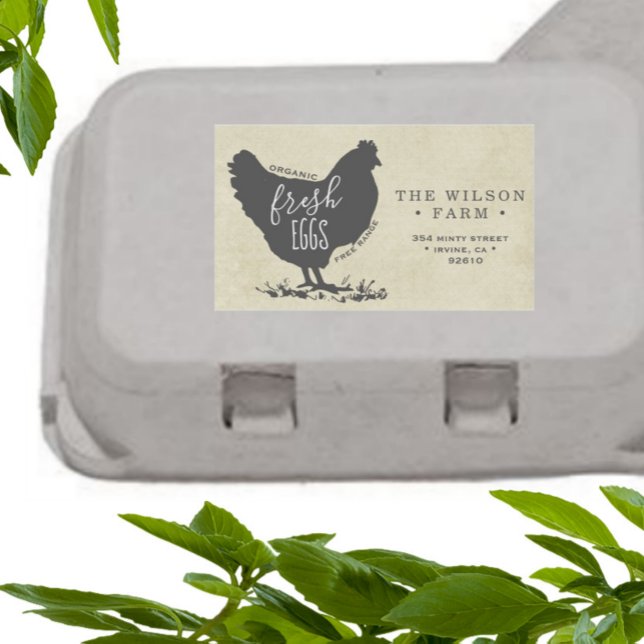 Autocollant d'adresse Carton d'oeuf vintage (Créateur téléchargé)