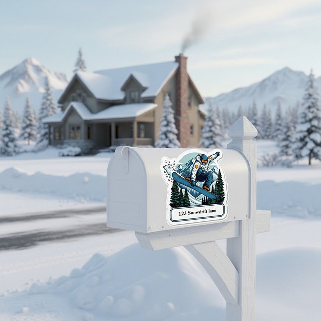 Autocollant d'adresse de boîte aux lettres de snow (Créateur téléchargé)