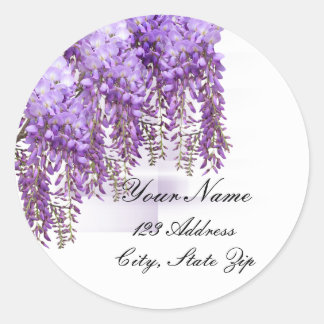 Autocollant d'adresse de la glycine violette