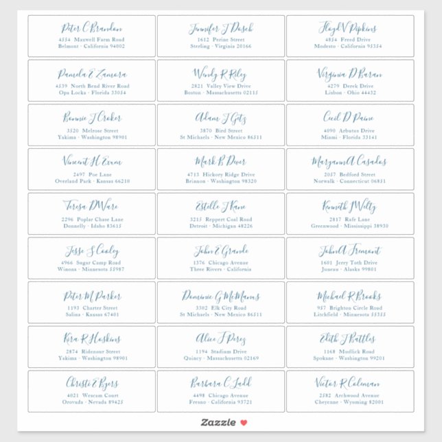 Autocollant d'adresse de noms d'invités de script  (Feuille)