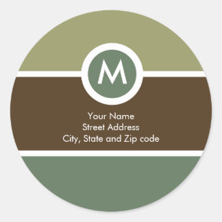 Autocollant d'adresse de retour Monogramme - Brown