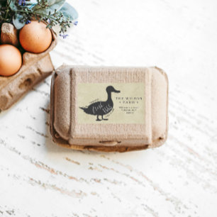Autocollant d'adresse vintage Farm Duck Egg Carton