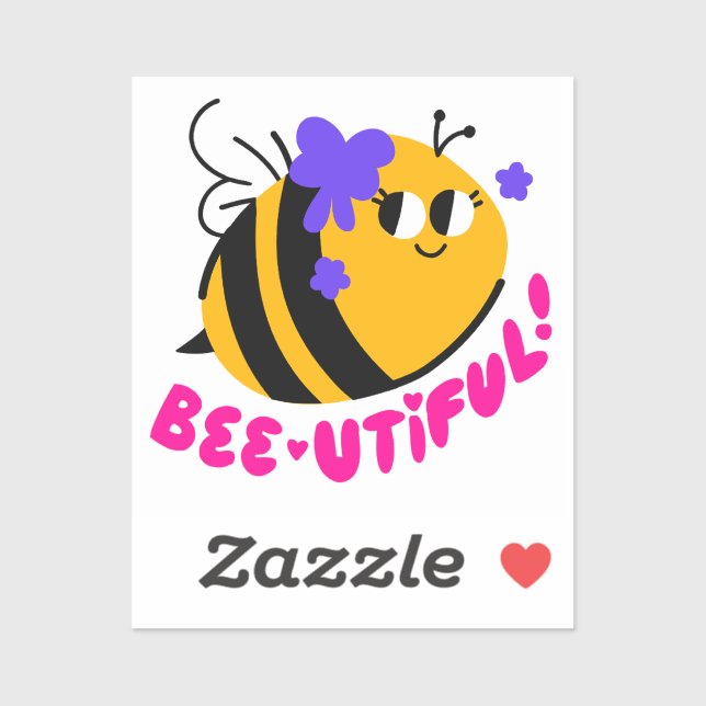 Autocollant d'affirmation quotidienne Bee-utiful (Feuille)