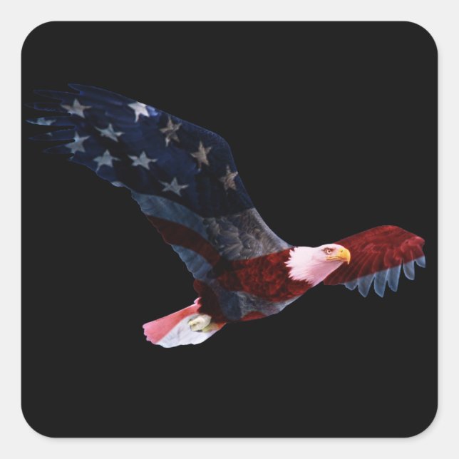 Autocollant d'aigle à drapeau américain (Devant)