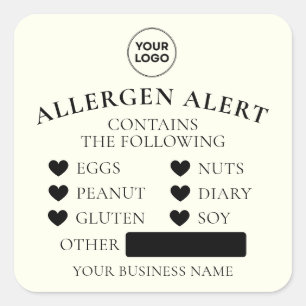 Autocollant d'alerte d'allergie de gâteau de boula