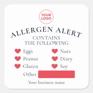 Autocollant d'alerte d'allergie rouge blanc Boulan