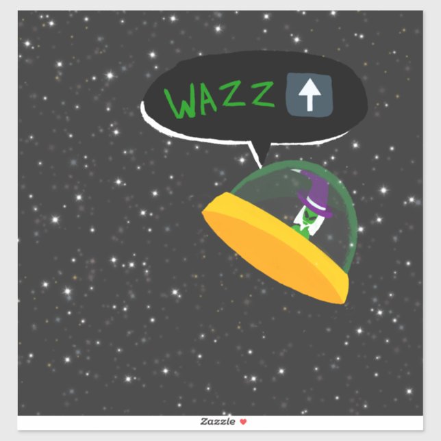 Autocollant d'alien magicien !! (Feuille)