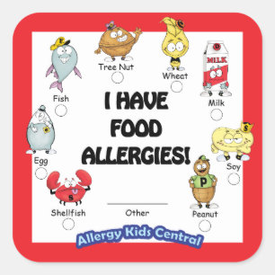 Autocollant d'allergie alimentaire