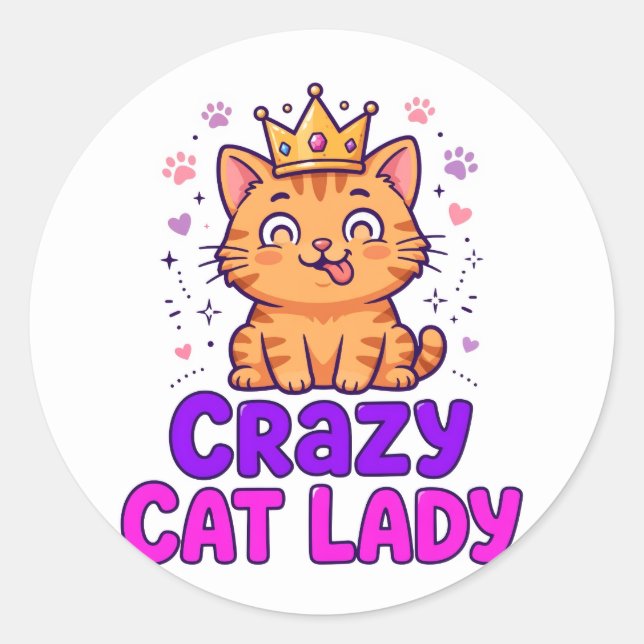Autocollant Dame Chats Folle (Devant)