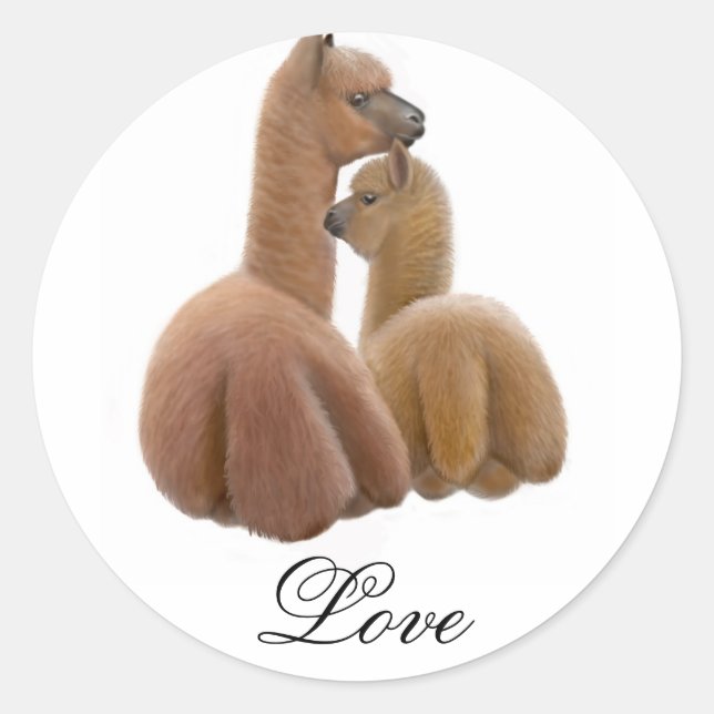 Autocollant d'amour Alpaca (Devant)