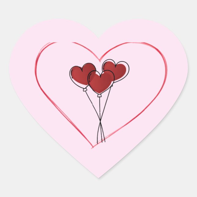 Autocollant d'amour de ballon en forme de cœur mig (Devant)