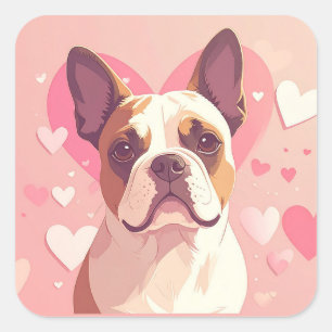 Autocollant d'amour de Bouledogue Français mignon