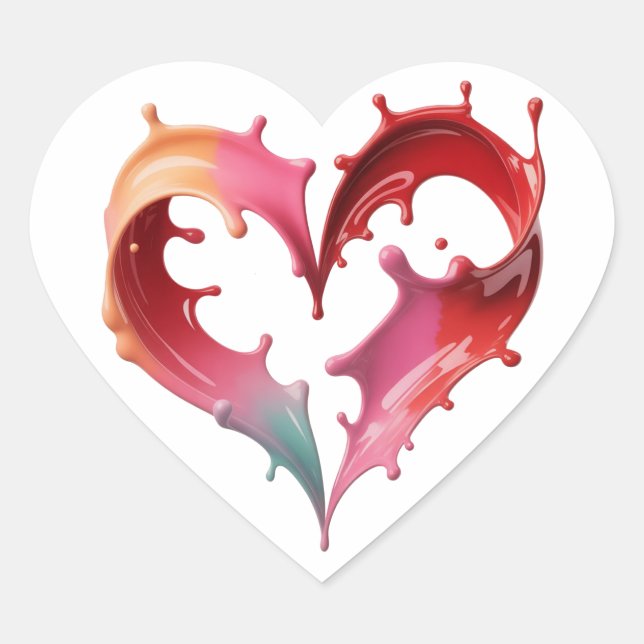 Autocollant d'amour de coeur de la Saint-Valentin (Devant)