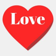 Autocollant d'amour de coeur rouge 3D