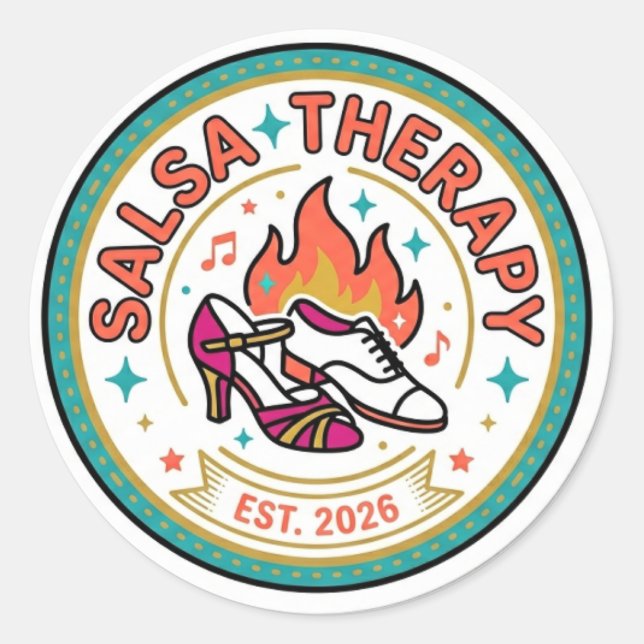 Autocollant d'amour de danse de thérapie salsa (Devant)