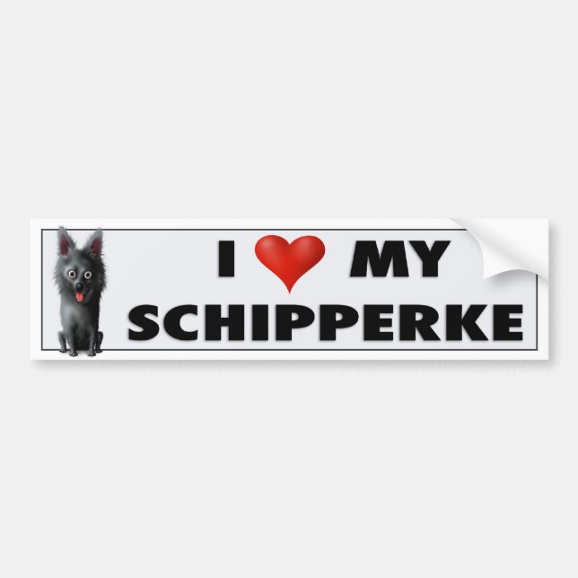 Autocollant d'amour de Schipperke (Devant)