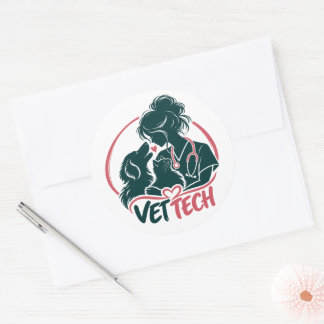 Autocollant d'amour de technicien vétérinaire