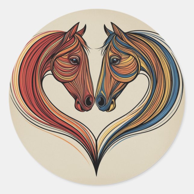 Autocollant d'amour des chevaux (Devant)