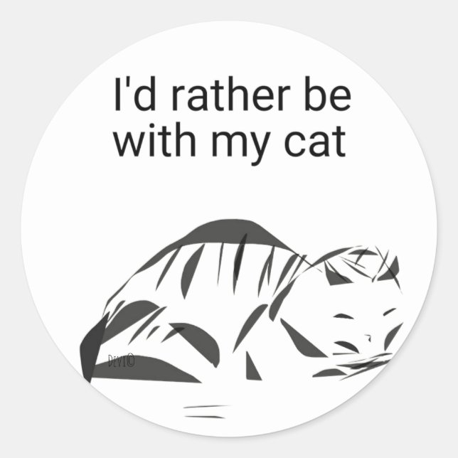Autocollant d'amour pour chat de design original (Devant)
