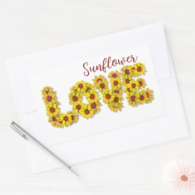 Autocollant d'amour Tournesol (Enveloppe)