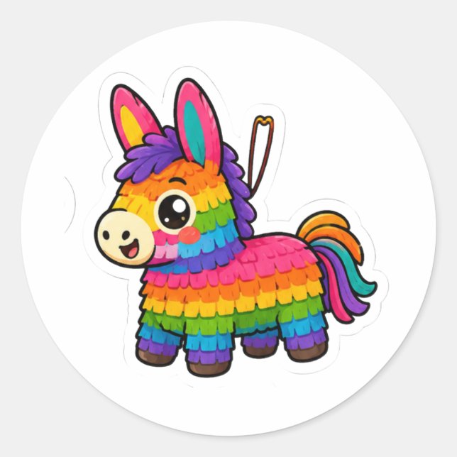 Autocollant d'âne de Piñata Mexicaine Mignon | Déc (Devant)