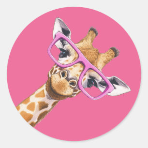 Autocollant d'animal mignon de girafe avec des lun
