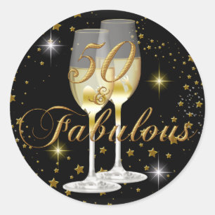 Autocollant d'anniversaire 50 ans et Fabuleux Étin