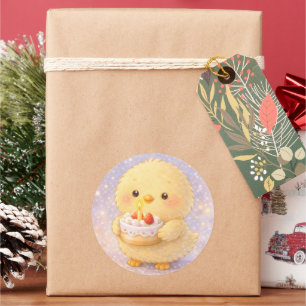 Autocollant d'anniversaire Cake Alma Chick Mignon