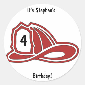 Autocollant d'anniversaire de casquette du feu