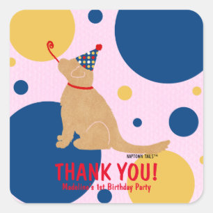 Autocollant d'anniversaire de chien d'or