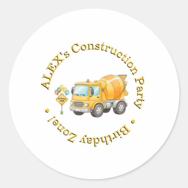 Autocollant d'anniversaire de construction | Zone  (Devant)