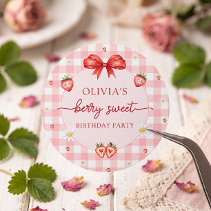 Autocollant d'anniversaire de fille douce Bow Berr