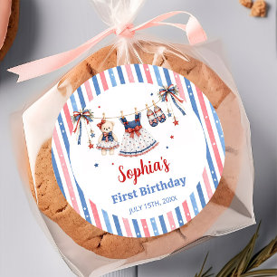Autocollant d'anniversaire de fille en vêtements r