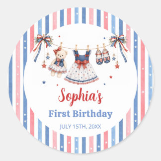 Autocollant d'anniversaire de fille en vêtements r