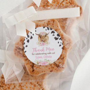 Autocollant d'anniversaire de la vache Highland Ét