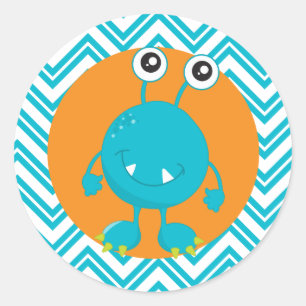 Autocollant d'anniversaire de petit monstre