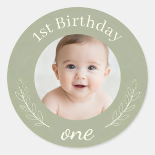 Autocollant d'anniversaire de photo personnalisé -