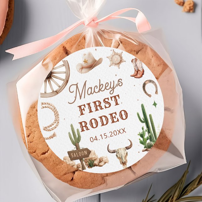 Autocollant d'anniversaire de Rodéo de Cowboy Occi (Créateur téléchargé)
