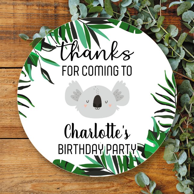 Autocollant d'anniversaire d'ours koala (Créateur téléchargé)