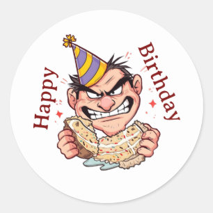 Autocollant d'anniversaire drôle