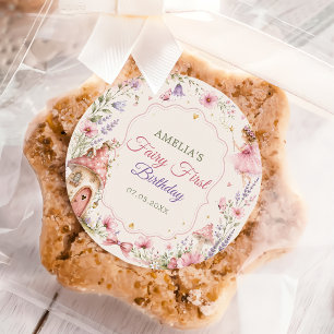 Autocollant d'anniversaire Fées Jardin Floral Fill