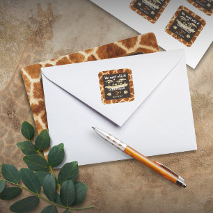 Autocollant d'anniversaire girafe à motif animal