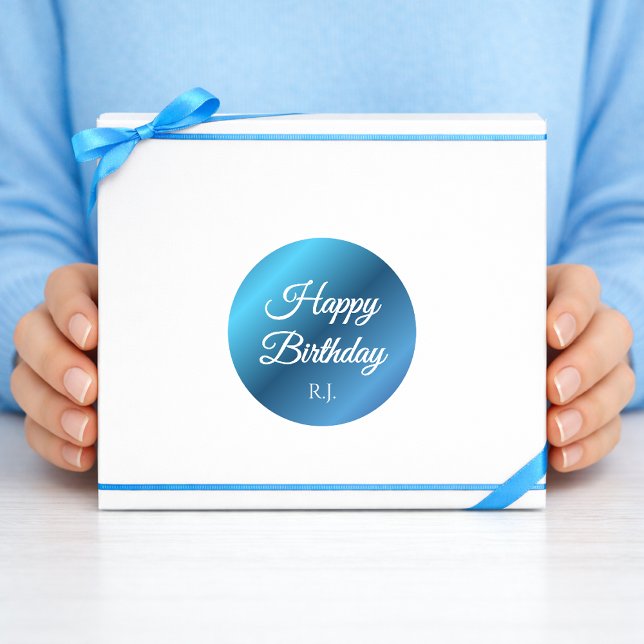 Autocollant d'anniversaire | Monogramme personnali (Créateur téléchargé)
