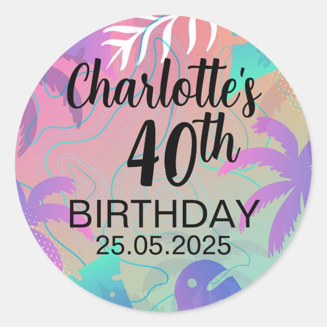 autocollant d'anniversaire personnalisé (Devant)