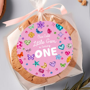 Autocollant d'anniversaire Petite Gemme Rose Fanta
