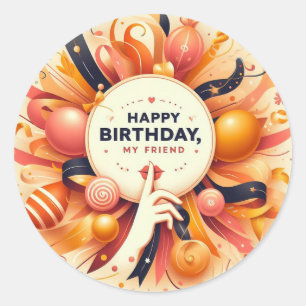 Autocollant d'anniversaire pour meilleur ami