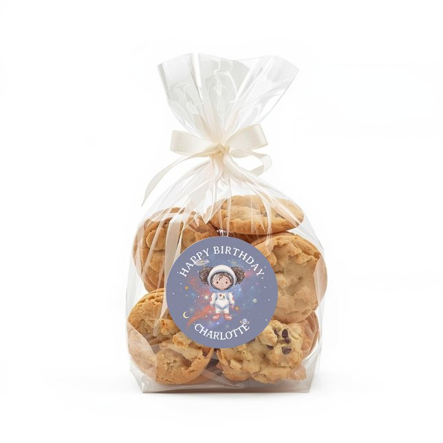 Autocollant d'anniversaire spatial d'astronaute (Créateur téléchargé)