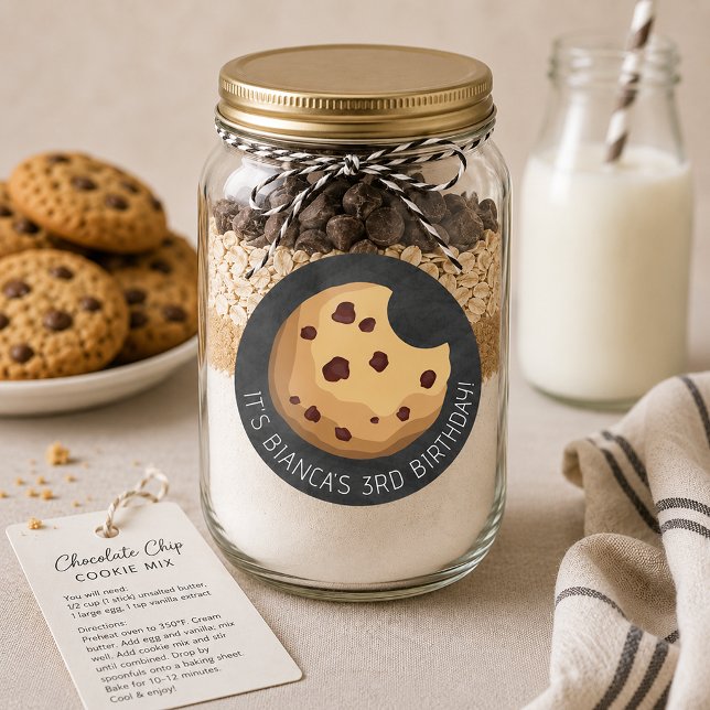 Autocollant d'anniversaire tableau noir cookie aux (Favor Sticker)