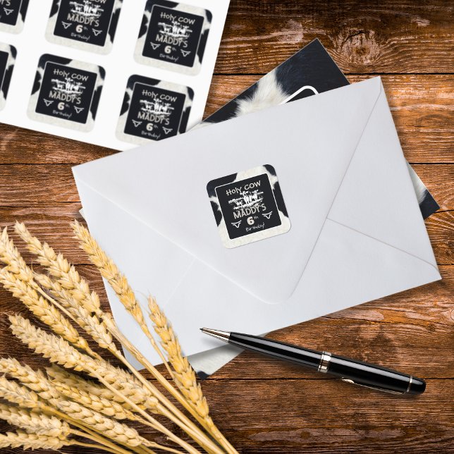 Autocollant d'anniversaire Vache sacrée à imprimé  (Créateur téléchargé)