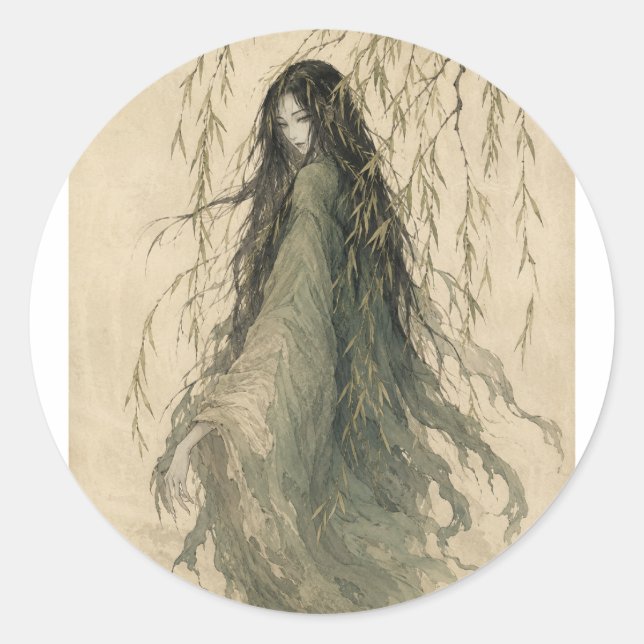 Autocollant d'apparition de femme esprit de saule (Devant)